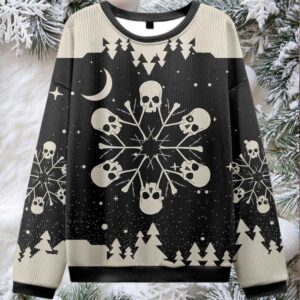 2025 Snowflake Skull Ugly Christmas Sweater