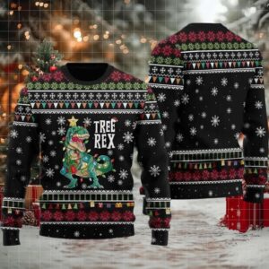 2025 Tree Rex Ugly Christmas Sweater