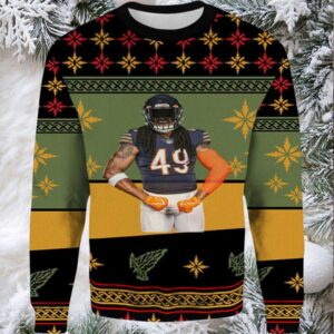 2025 Tremaine Edmunds Chicago Bears Ugly Christmas Sweater