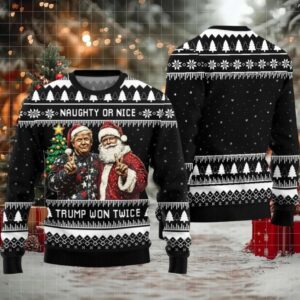 2025 Trump And Santa Ugly Christmas Sweater