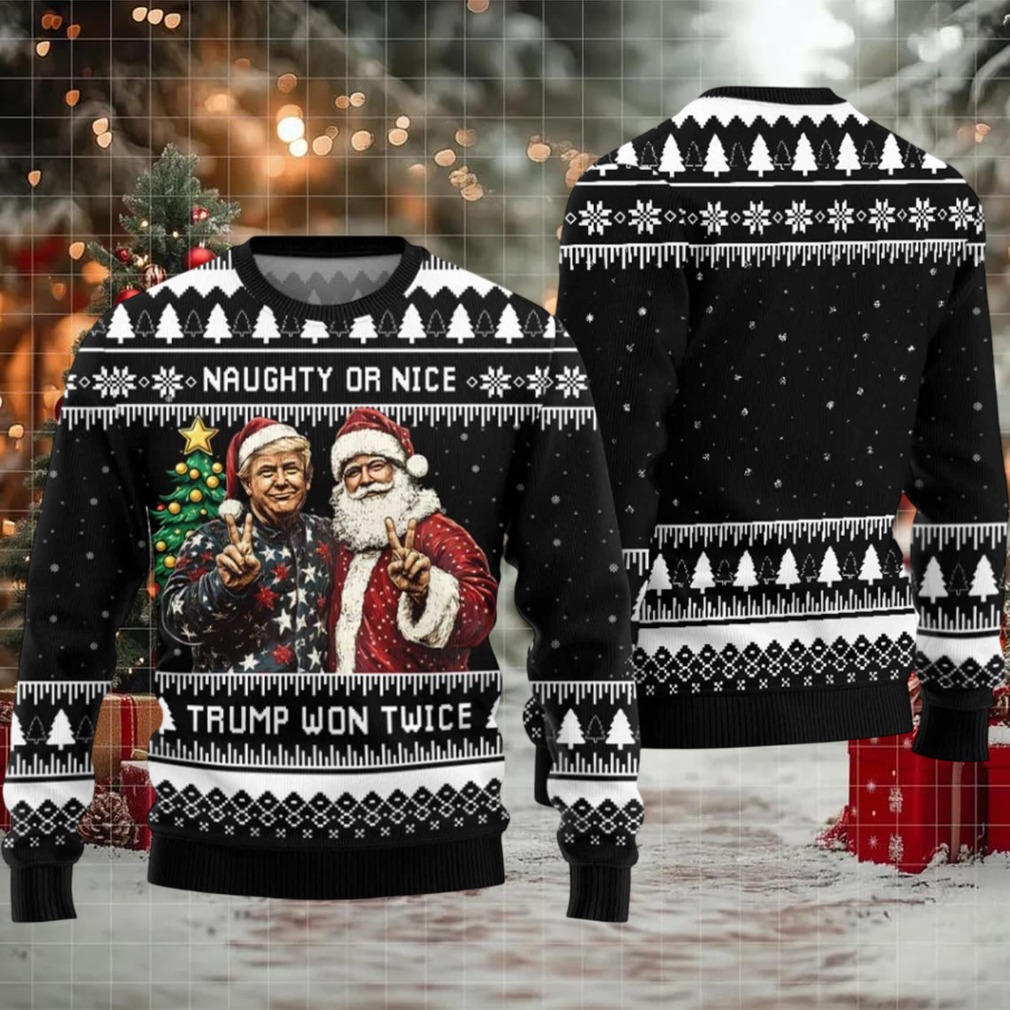 2025 Trump And Santa Ugly Christmas Sweater 2025 Trump And Santa Ugly Christmas Sweater