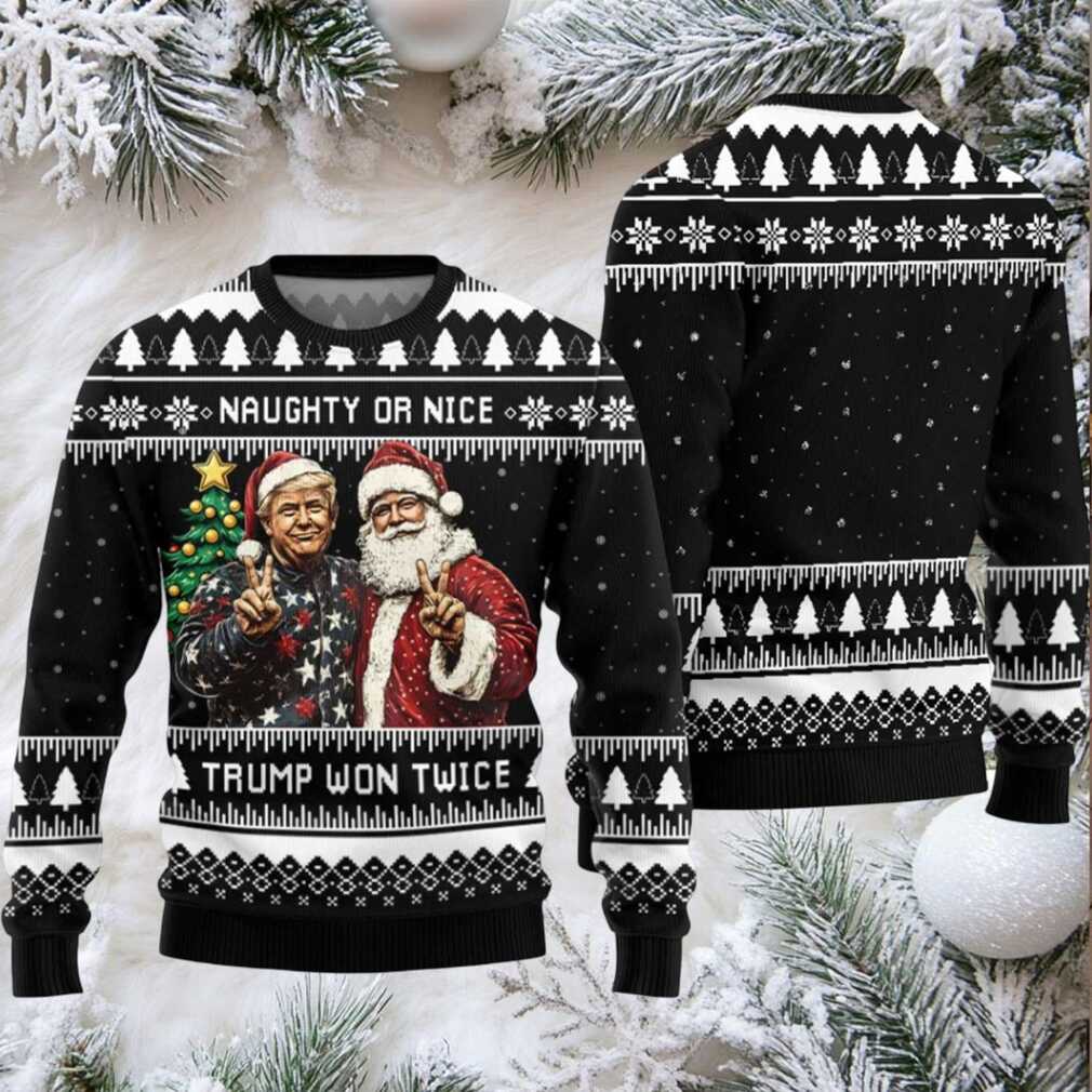 2025 Trump And Santa Ugly Christmas Sweater 2025 Trump And Santa Ugly Christmas Sweater