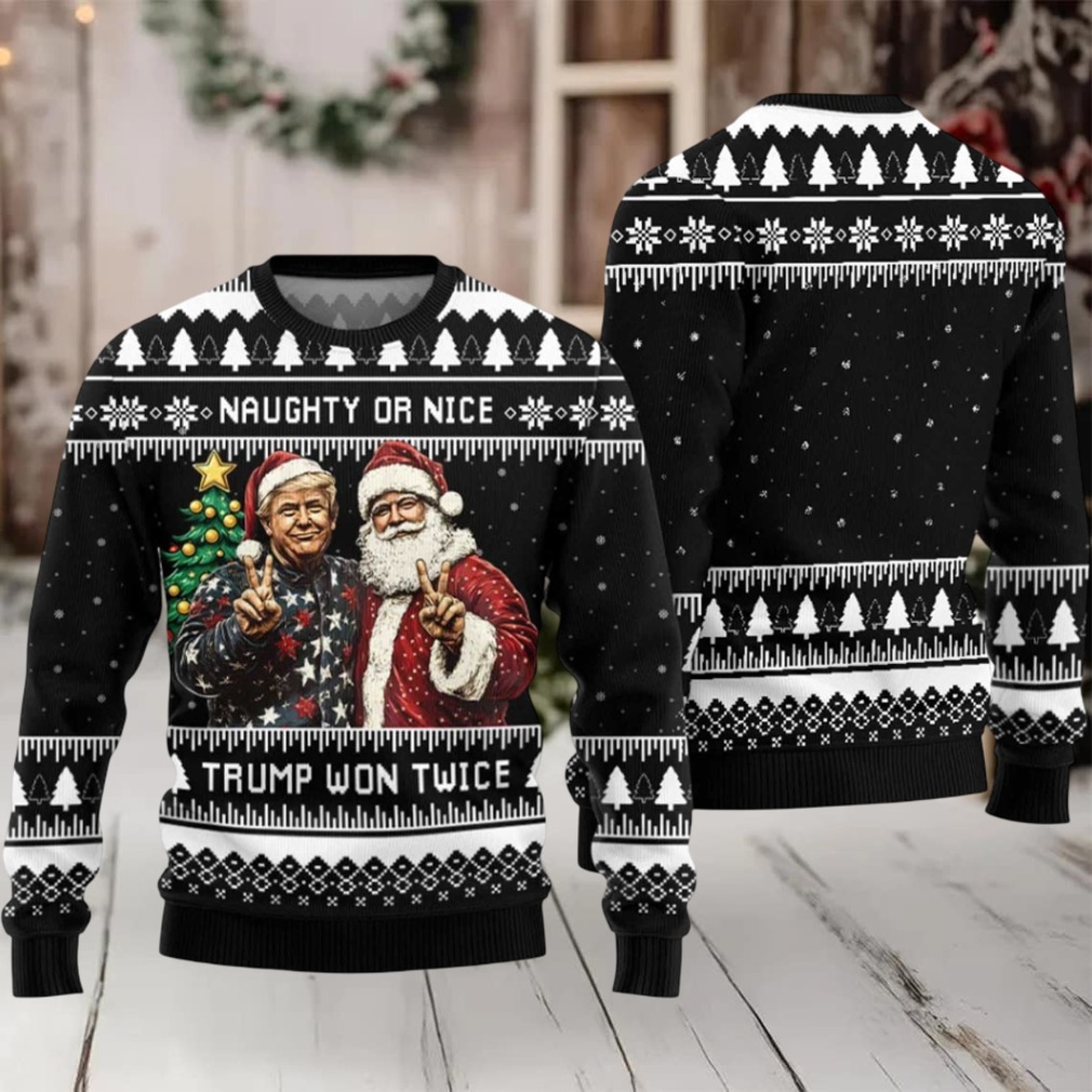 2025 Trump And Santa Ugly Christmas Sweater 2025 Trump And Santa Ugly Christmas Sweater