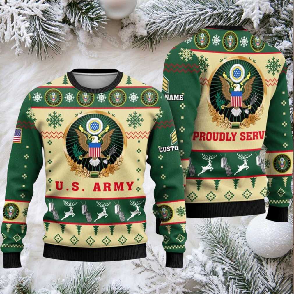 2025 US Army Proudly Served Veterans Ugly Christmas Sweater