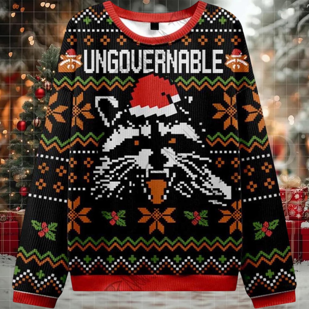 2025 Ungovernable Racoon Ugly Christmas Sweater 2025 Ungovernable Racoon Ugly Christmas Sweater