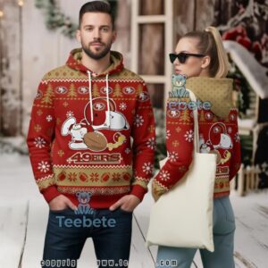 San Francisco 49Ers Snoopy Woodstock Football Ugly Christmas 3D Hoodie San Francisco 49Ers Snoopy Woodstock Football Ugly Christmas 3D Hoodie