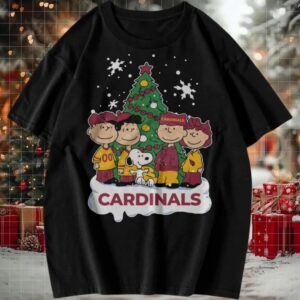 Peanuts Gang Cardinals Christmas Tree T Shirt