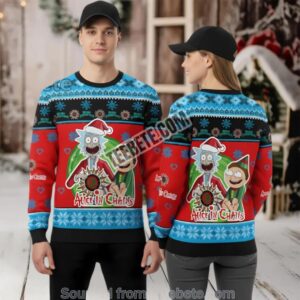 Rick And Morty Alice In Chains Ugly Christmas Sweater Red Blue Best Rick And Morty Alice In Chains Ugly Christmas Sweater Red Blue Best