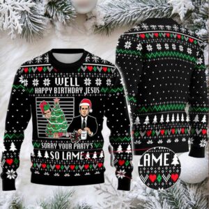 Michael Scott The Office Well Happy Birthday Jesus Ugly Christmas Sweater