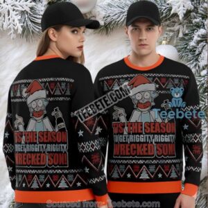 Rick And Morty Tis The Season Ugly Xmas Sweater Black Womens