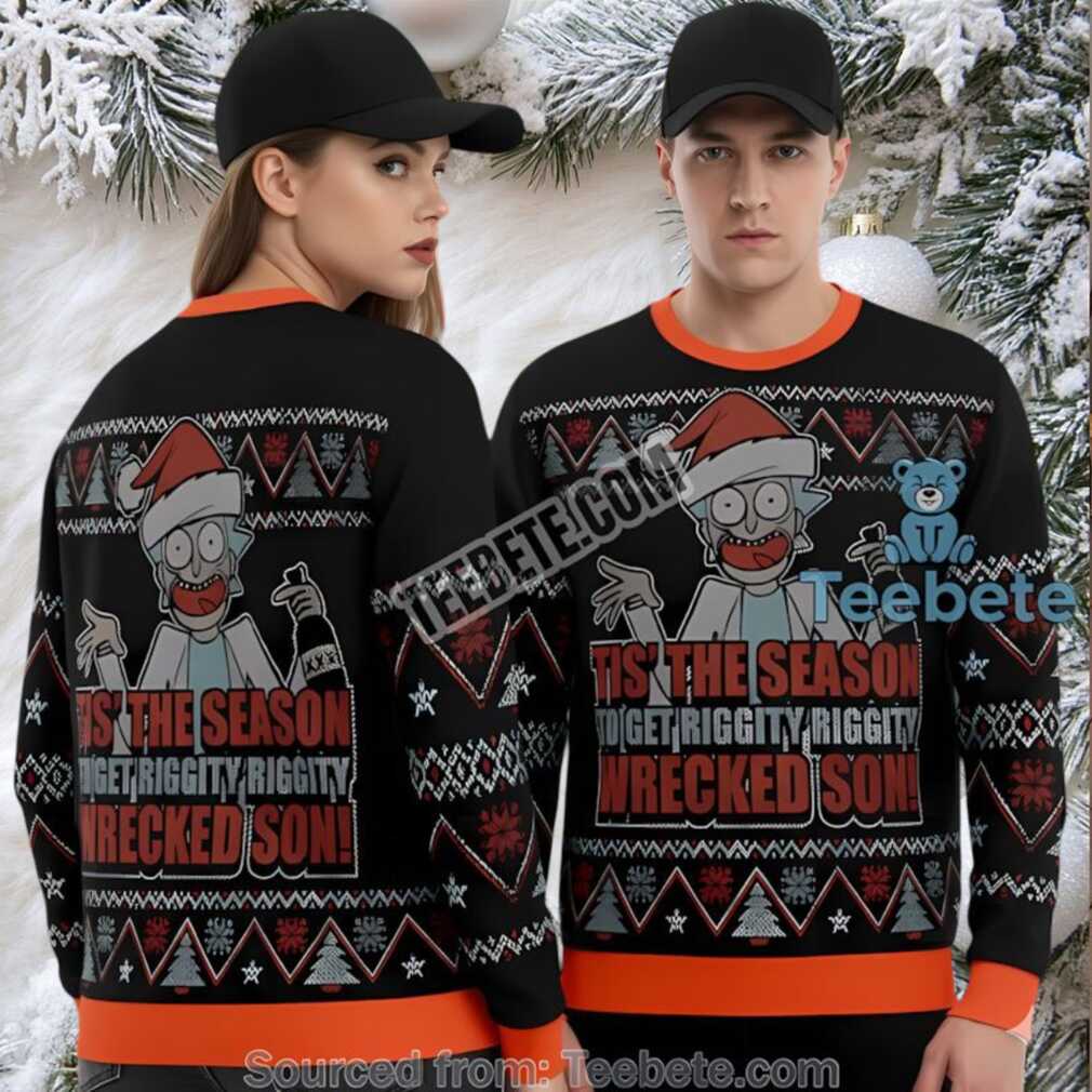 Rick And Morty Tis The Season Ugly Xmas Sweater Black Womens Rick And Morty Tis The Season Ugly Xmas Sweater Black Womens