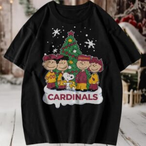 Peanuts Gang Cardinals Christmas Tree T Shirt
