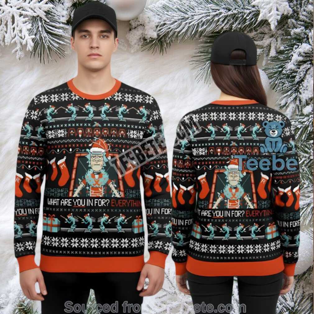 Rick And Morty Prison Rick Ugly Christmas Sweater Black Cheap Rick And Morty Prison Rick Ugly Christmas Sweater Black Cheap