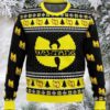 Wu Tang Clan Logo Print Ugly Christmas Sweater Black Yellow Color