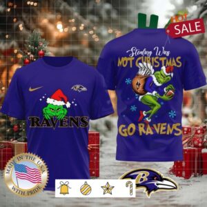 Baltimore Ravens NFL Grinch Dr. Seuss Stealing Wins Not Christmas Shirt