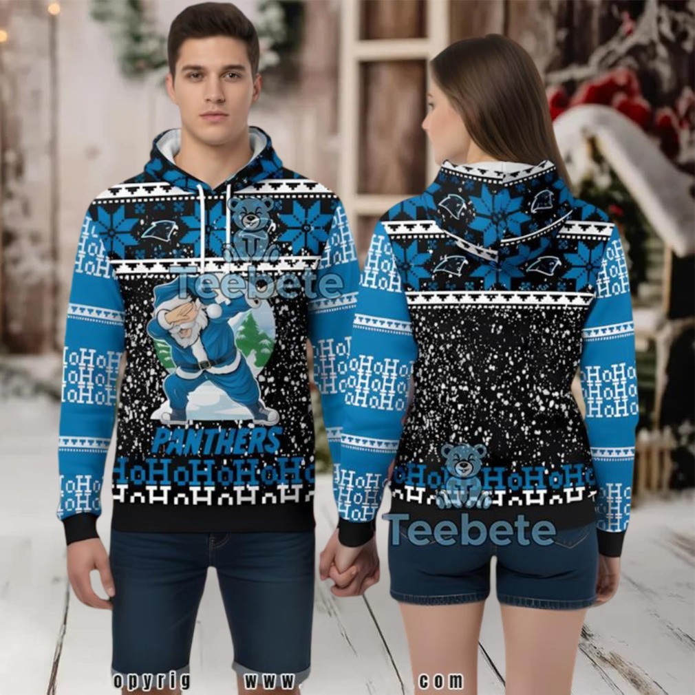 Carolina Panthers Santa Claus Ho Ho Ho 3D Ugly Hoodie Zip Up Carolina Panthers Santa Claus Ho Ho Ho 3D Ugly Hoodie Zip Up