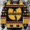 Wu Tang Clan Logo Snowflakes Yellow Black White Ugly Christmas Sweater