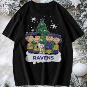 Baltimore Ravens Snoopy Peanuts Christmas T shirt