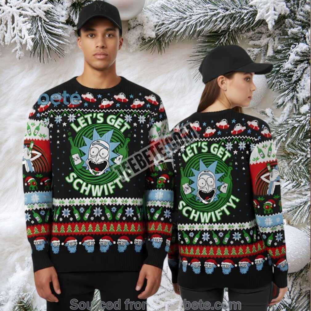 Lets Get Schwifty Rick And Morty Ugly Christmas Sweater Black Best Lets Get Schwifty Rick And Morty Ugly Christmas Sweater Black Best