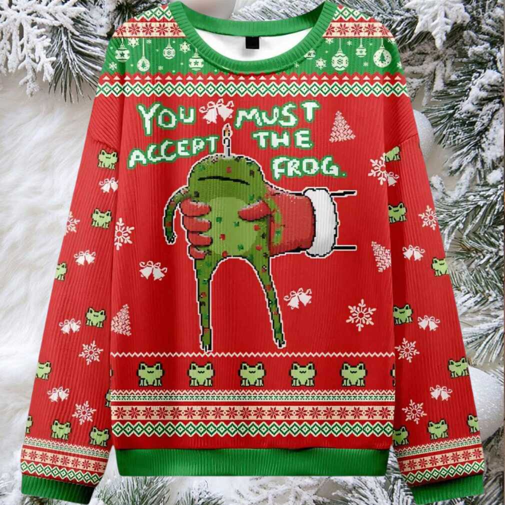 Accept Japanese Frog Ugly Christmas Sweater