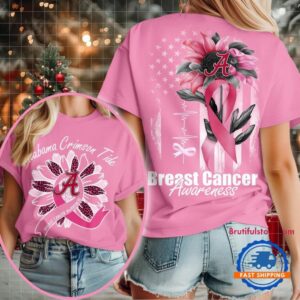 Alabama Crimson Tide 2025 NCAA Breast Cancer Sunflowers Unisex 3D Shirt Alabama Crimson Tide 2025 NCAA Breast Cancer Sunflowers Unisex 3D Shirt