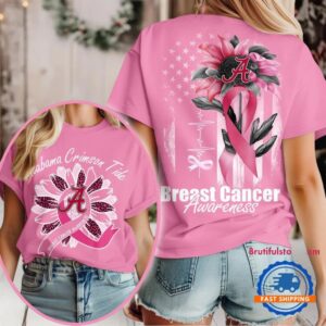 Alabama Crimson Tide 2025 NCAA Breast Cancer Sunflowers Unisex 3D Shirt
