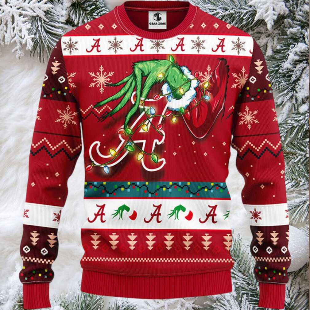 Alabama Crimson Tide Grinch Ugly Christmas Sweater, Grinch Xmas Sweater, NFL Xmas Sweater Alabama Crimson Tide Grinch Ugly Christmas Sweater, Grinch Xmas Sweater, NFL Xmas Sweater