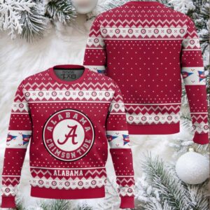 Alabama Crimson Tide – Custom Name And Number Ugly Christmas Sweater