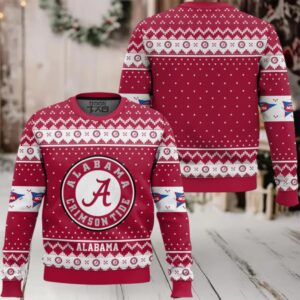 Alabama Crimson Tide – Custom Name And Number Ugly Christmas Sweater