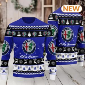 Alfa Romeo 2024 Christmas Navy Ugly Sweater
