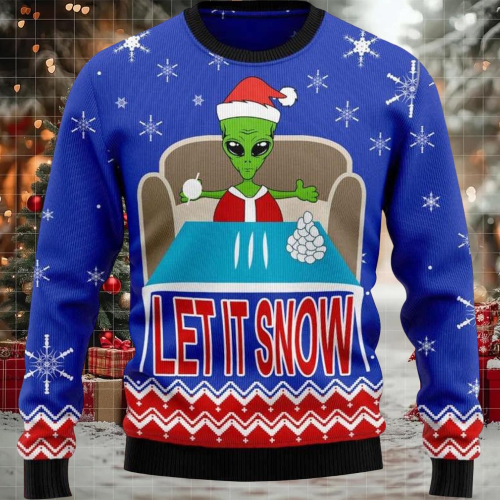 Alien Let It Snow Ugly Christmas Sweater Alien Let It Snow Ugly Christmas Sweater