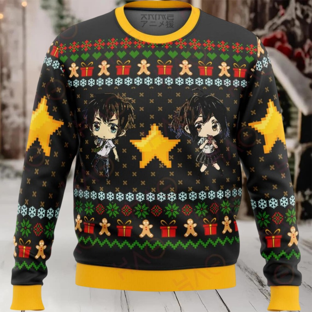 Anime Holiday Sweater – Festive Christmas Chibi Characters & Gingerbread Design Anime Holiday Sweater – Festive Christmas Chibi Characters & Gingerbread Design
