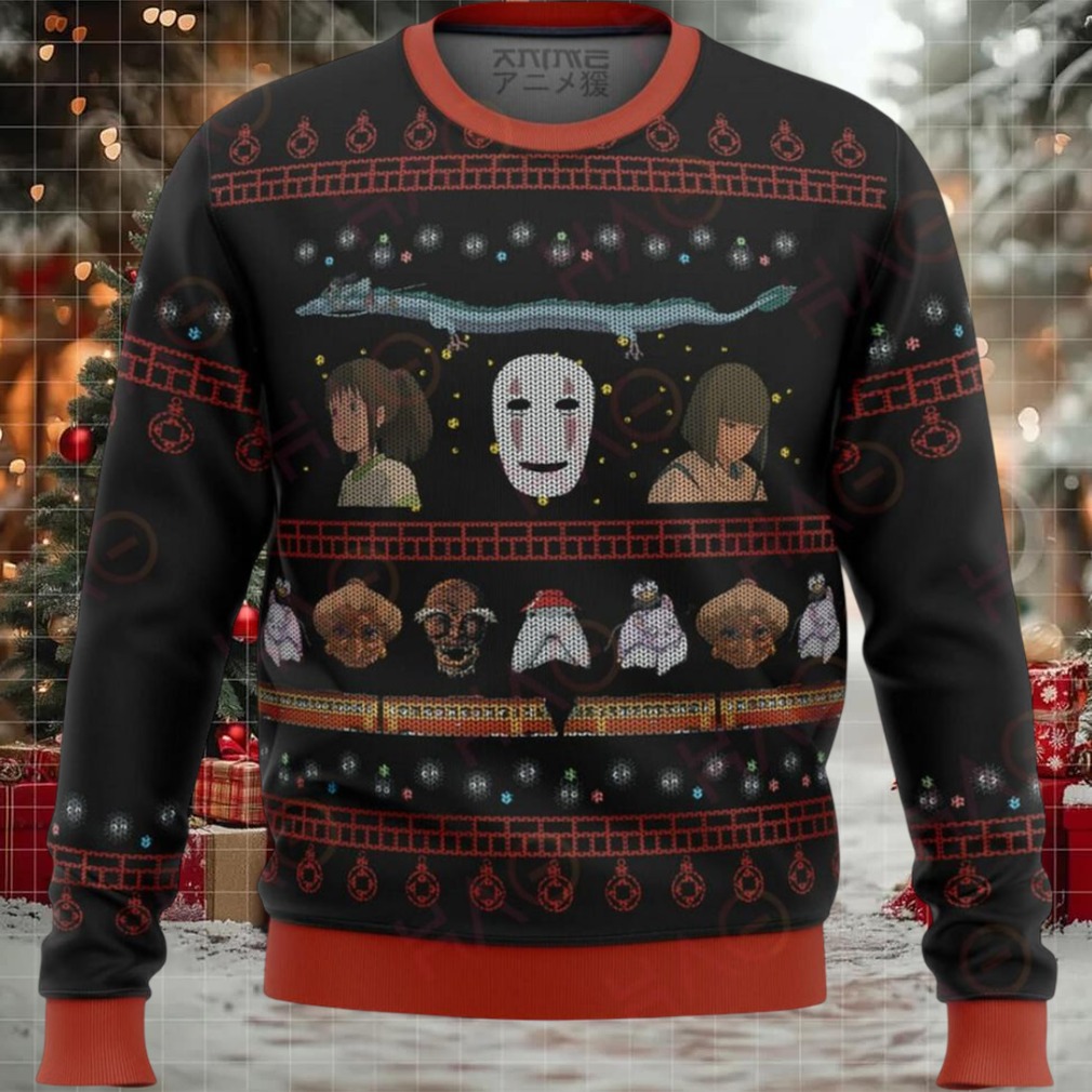 Anime Themed Ugly Christmas Sweater on Model