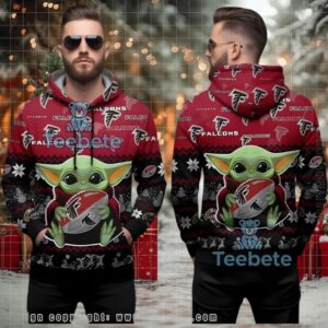 Atlanta Falcons Baby Yoda Fan Ugly 3D Hoodie Red Holiday