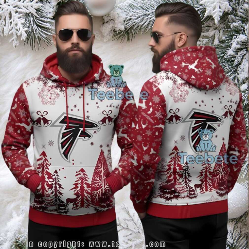 Atlanta Falcons Christmas Bells Ugly 3D Hoodie Snowflakes Print Atlanta Falcons Christmas Bells Ugly 3D Hoodie Snowflakes Print