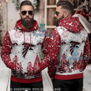 Atlanta Falcons Christmas Bells Ugly 3D Hoodie Snowflakes Print