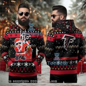Atlanta Falcons Dab Santa Ugly 3D Hoodie Holiday Red Black