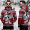 Atlanta Falcons Peanuts Gang Christmas Ugly 3D Zip Hoodie