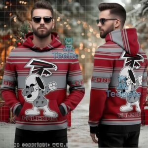 Atlanta Falcons Dabbing Snoopy Ugly 3D Hoodie Fan Apparel