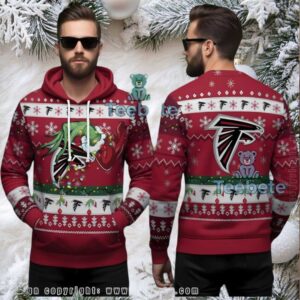 Atlanta Falcons Grinch Hand Ugly 3D Hoodie Christmas Atlanta Falcons Grinch Hand Ugly 3D Hoodie Christmas