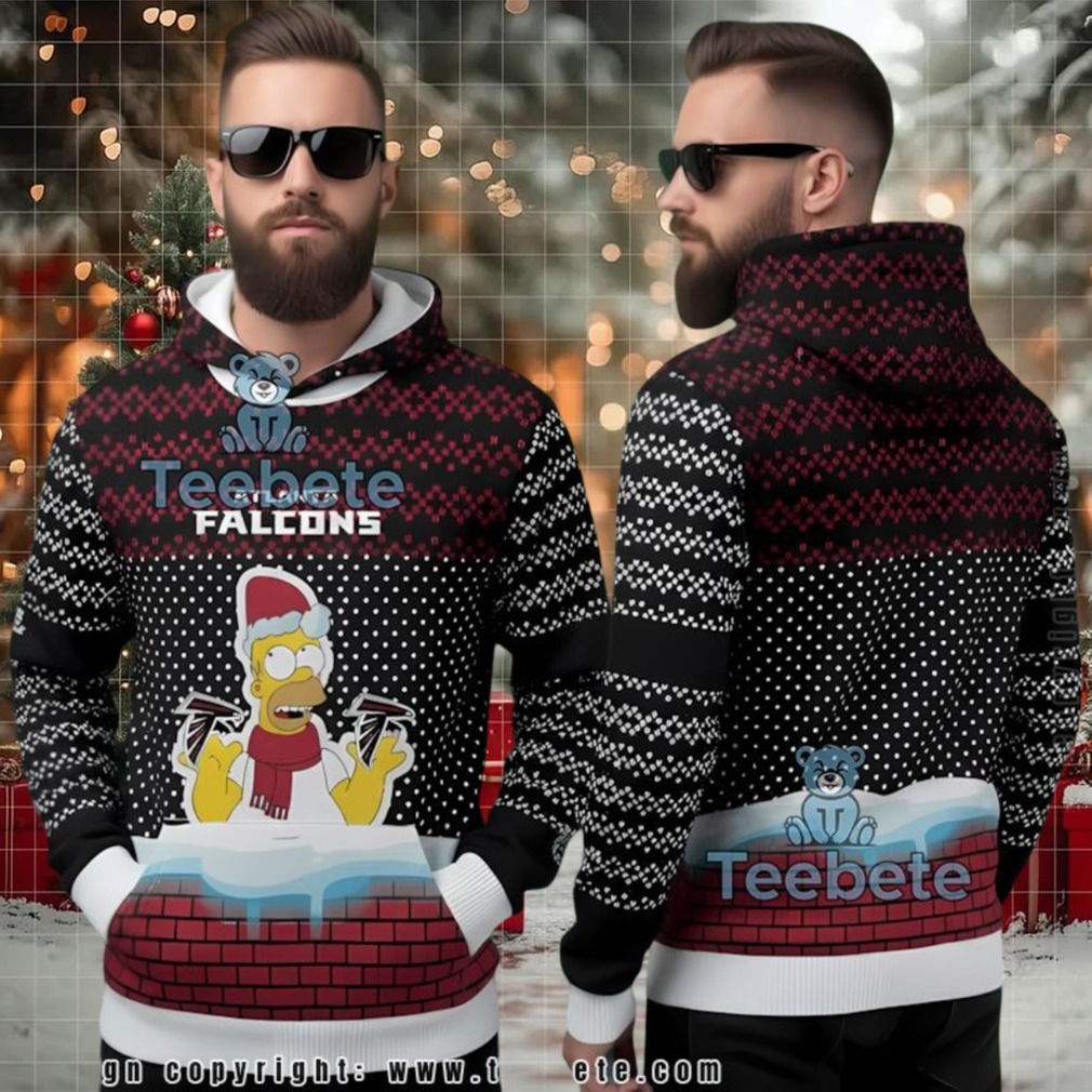 Atlanta Falcons Homer Simpson Ugly 3D Hoodie Christmas Atlanta Falcons Homer Simpson Ugly 3D Hoodie Christmas