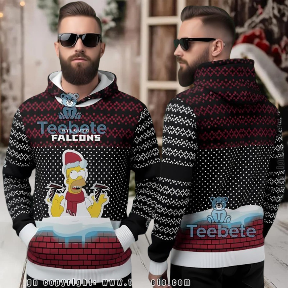 Atlanta Falcons Homer Simpson Ugly 3D Hoodie Christmas Atlanta Falcons Homer Simpson Ugly 3D Hoodie Christmas