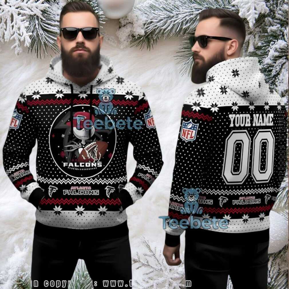 Atlanta Falcons Jack Skellington Ugly 3D Hoodie Nightmare Before Christmas Atlanta Falcons Jack Skellington Ugly 3D Hoodie Nightmare Before Christmas