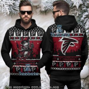 Atlanta Falcons Jack Skellington Ugly Christmas 3D Hoodie Atlanta Falcons Jack Skellington Ugly Christmas 3D Hoodie
