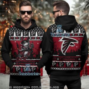 Atlanta Falcons Jack Skellington Ugly Christmas 3D Hoodie
