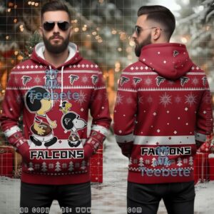 Atlanta Falcons Peanuts Charlie Brown Snoopy Ugly 3D Hoodie