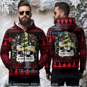 Atlanta Falcons Peanuts Gang Christmas Ugly 3D Zip Hoodie Atlanta Falcons Peanuts Gang Christmas Ugly 3D Zip Hoodie