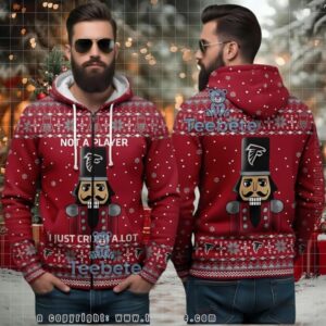 Atlanta Falcons Red Ugly Christmas 3D Hoodie Nutcracker Player Crush