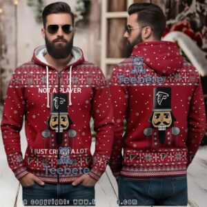 Atlanta Falcons Red Ugly Christmas 3D Hoodie Nutcracker Player Crush
