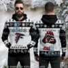 Atlanta Falcons Baby Groot Wreath Ugly 3D Hoodie Christmas Gift